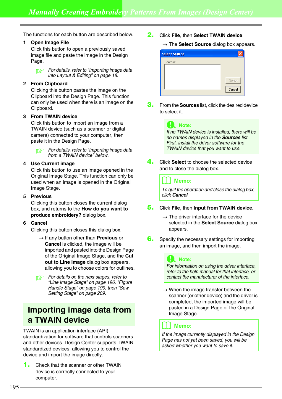 Importing image data from a twain device, Scr94.bmp | Brother PE-DESIGN V7 User Manual | Page 201 / 361