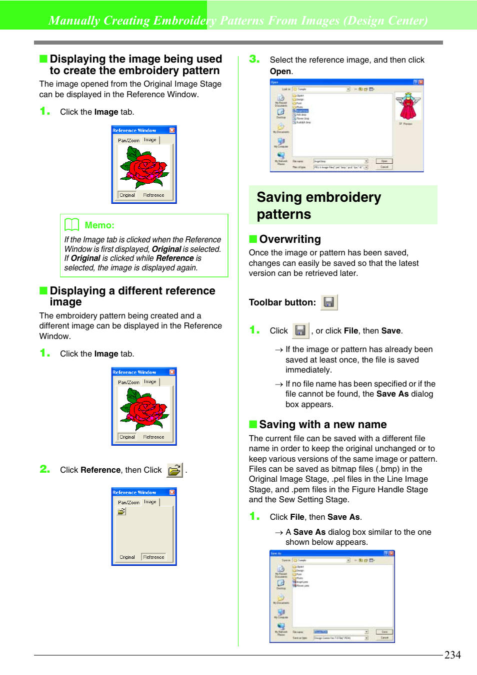 Saving embroidery patterns | Brother PE-DESIGN V7 User Manual | Page 240 / 361