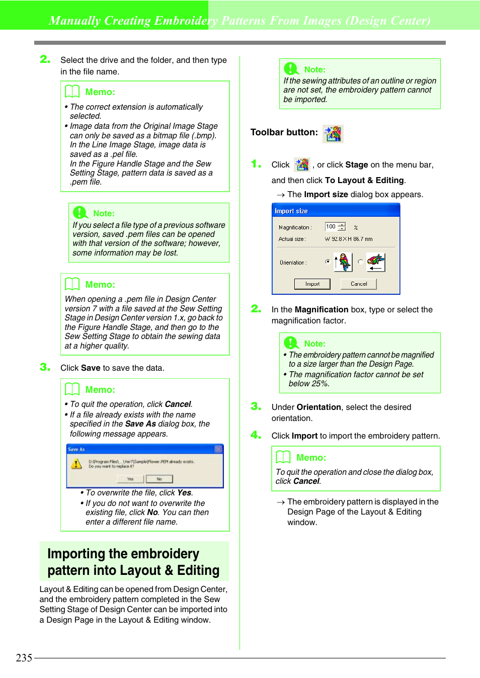 Brother PE-DESIGN V7 User Manual | Page 241 / 361