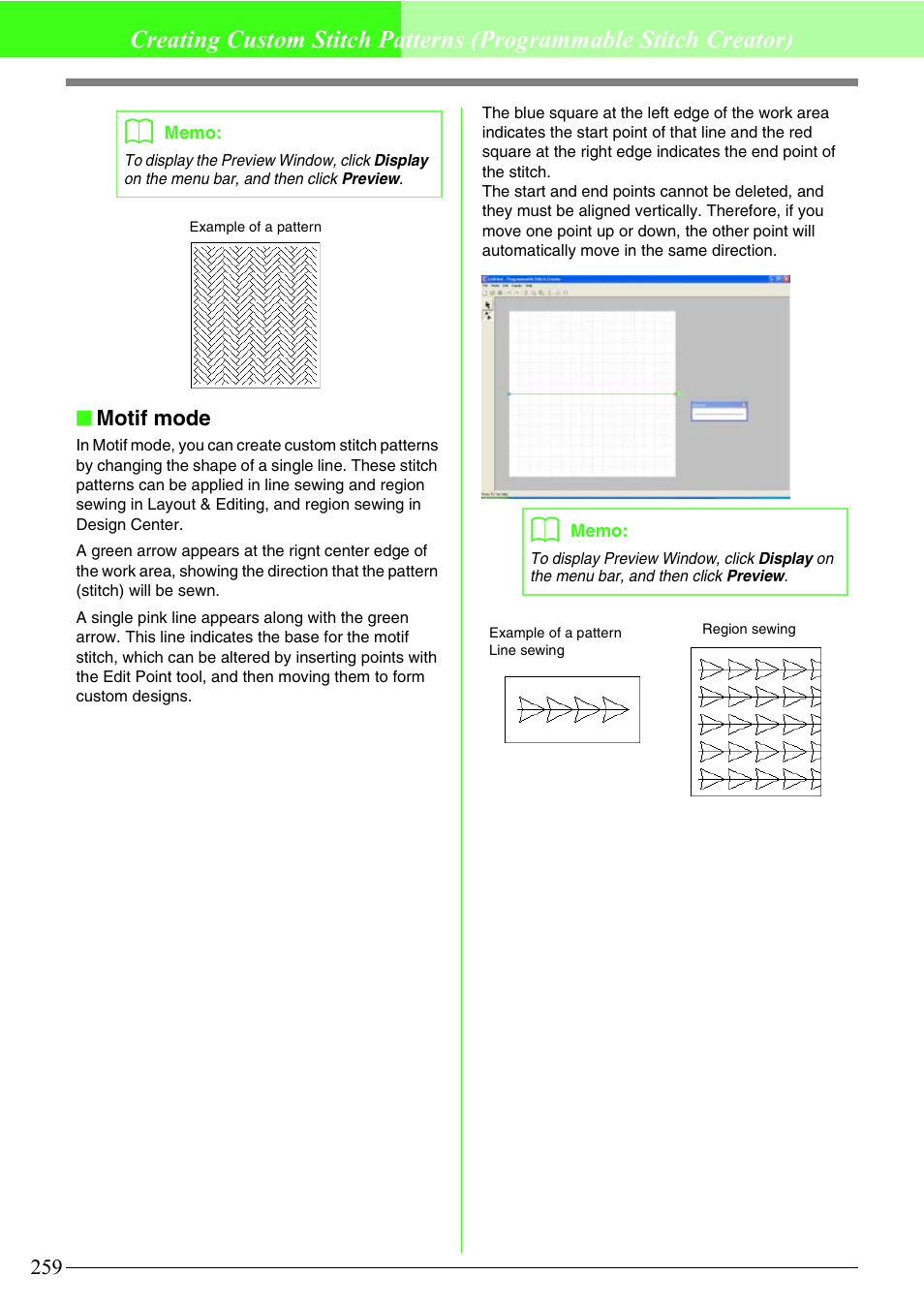 Motif mode | Brother PE-DESIGN V7 User Manual | Page 265 / 361