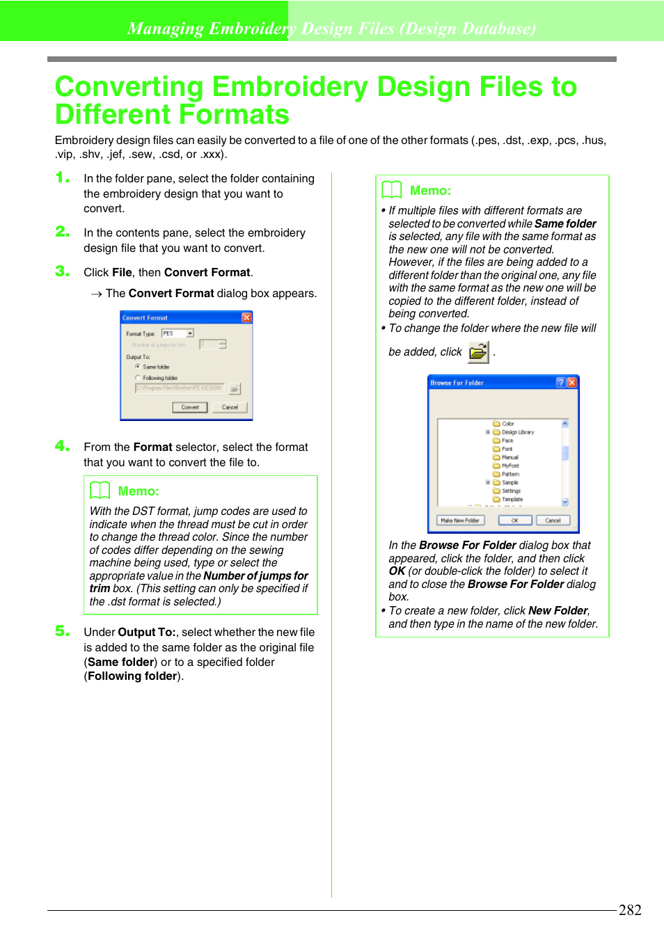 Managing embroidery design files (design database) | Brother PE-DESIGN V7 User Manual | Page 288 / 361