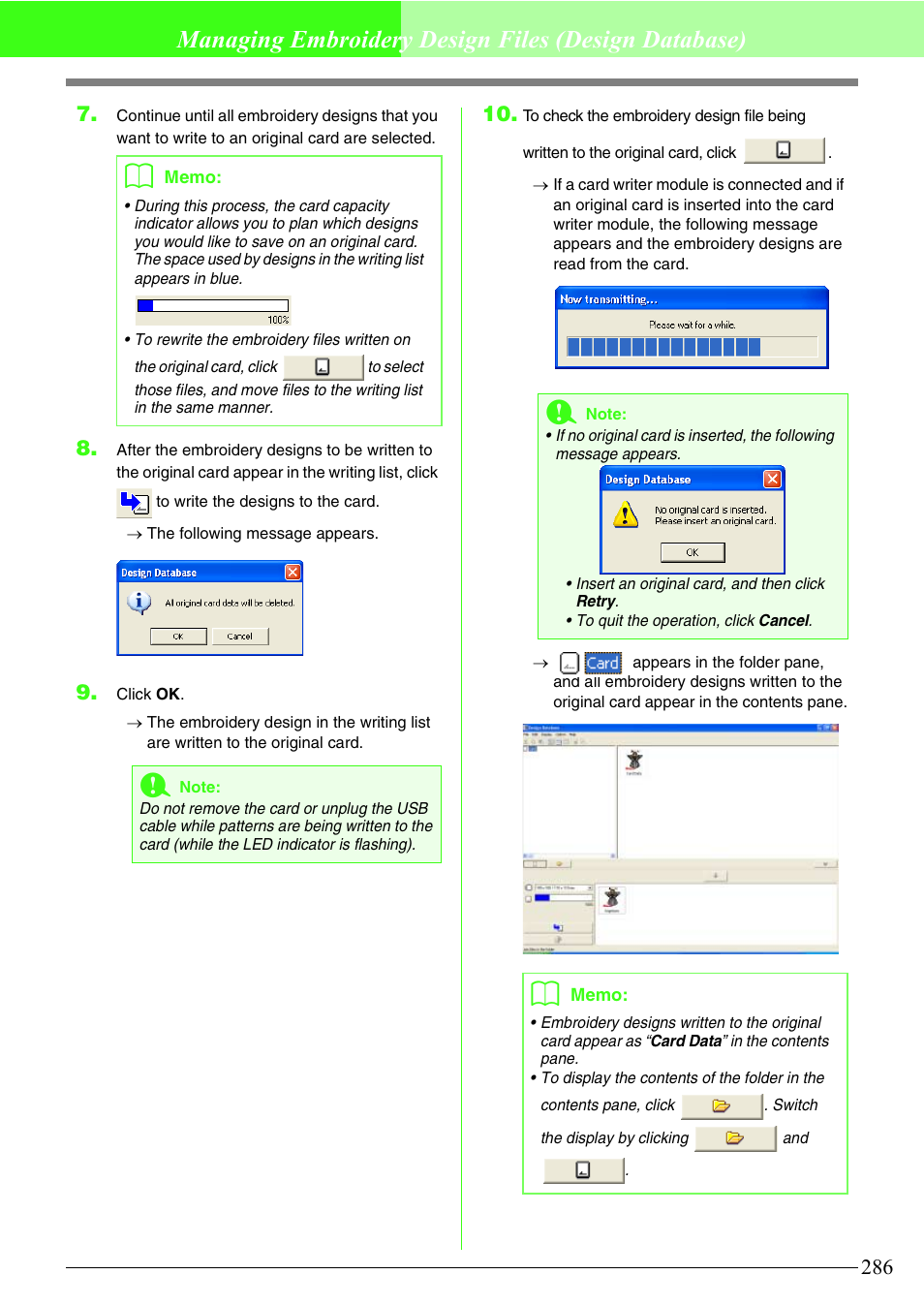 Managing embroidery design files (design database) | Brother PE-DESIGN V7 User Manual | Page 292 / 361