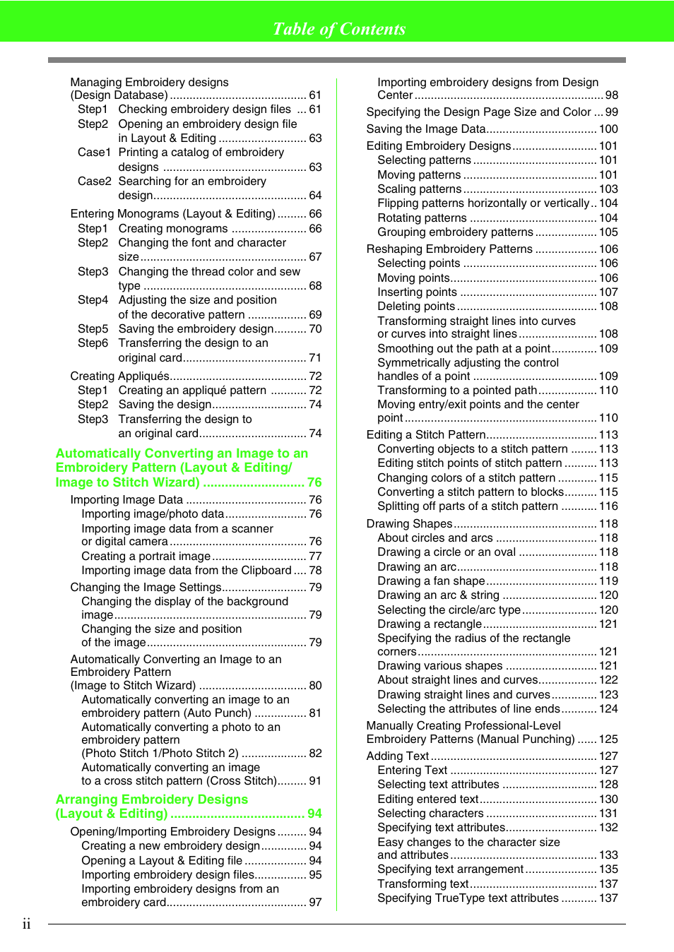 Brother PE-DESIGN V7 User Manual | Page 3 / 361