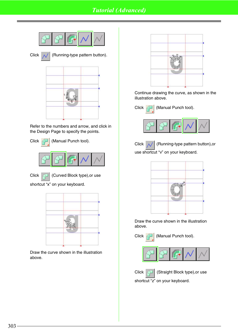 Tutorial (advanced) | Brother PE-DESIGN V7 User Manual | Page 309 / 361