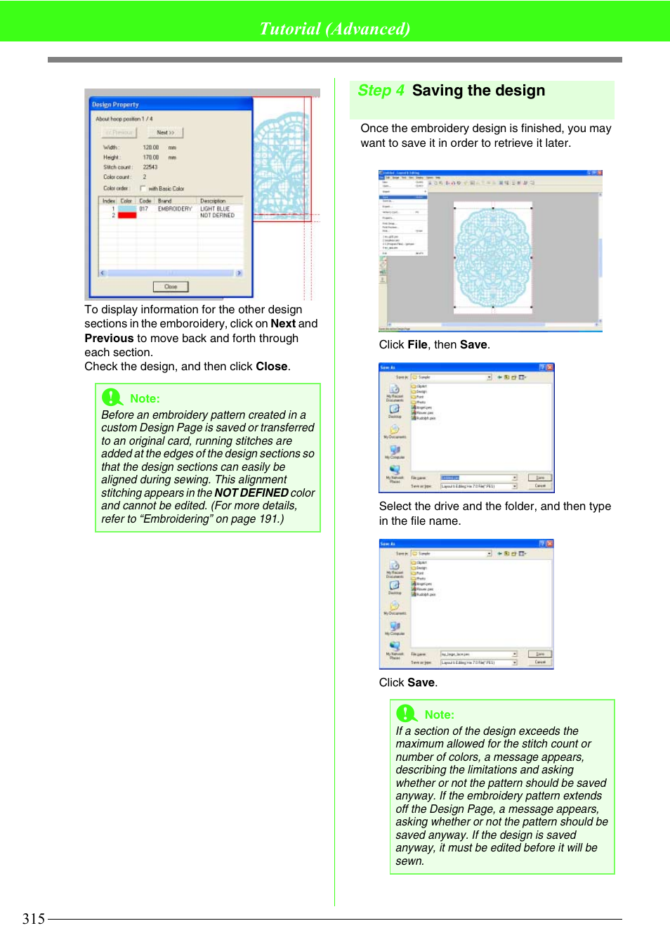 Tutorial (advanced) | Brother PE-DESIGN V7 User Manual | Page 321 / 361