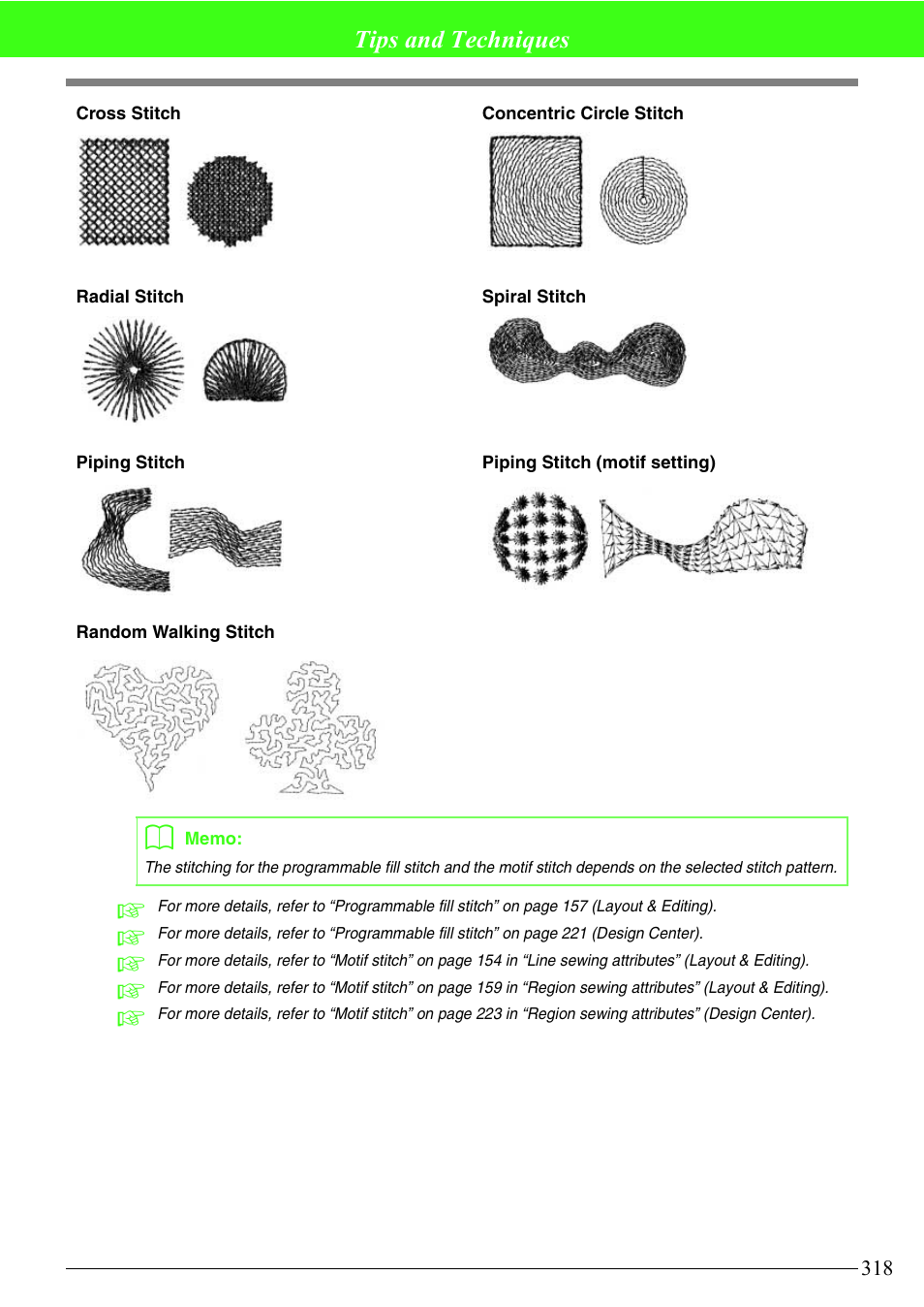 Tips and techniques | Brother PE-DESIGN V7 User Manual | Page 324 / 361