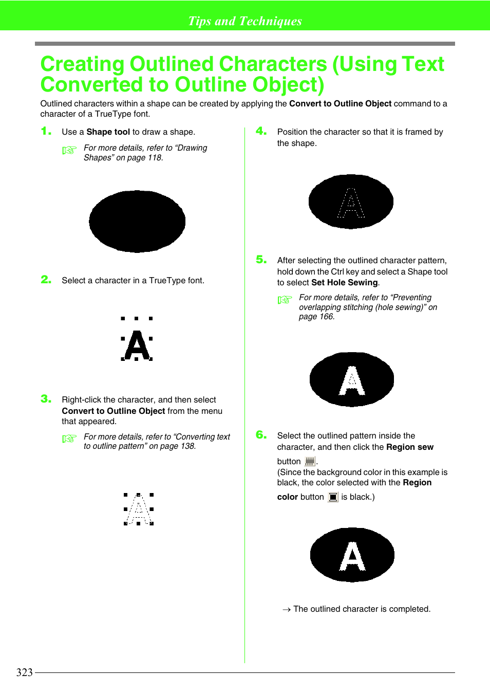 Tips and techniques | Brother PE-DESIGN V7 User Manual | Page 329 / 361