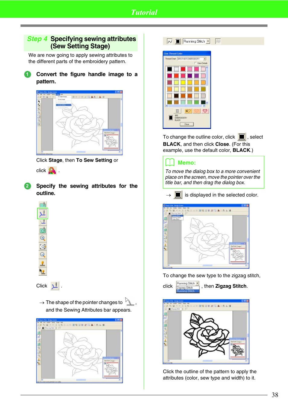 Tutorial | Brother PE-DESIGN V7 User Manual | Page 44 / 361