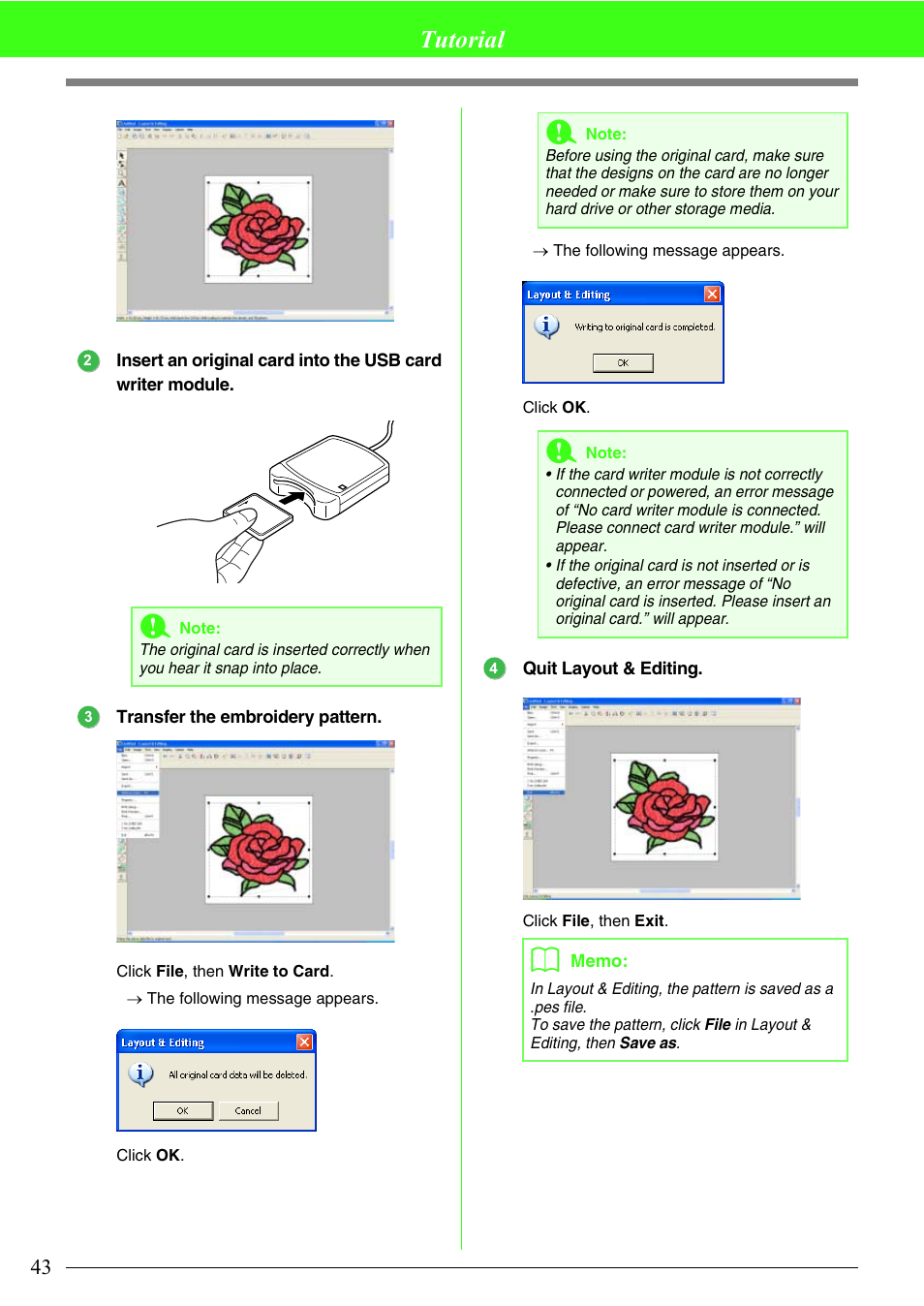 Tutorial | Brother PE-DESIGN V7 User Manual | Page 49 / 361