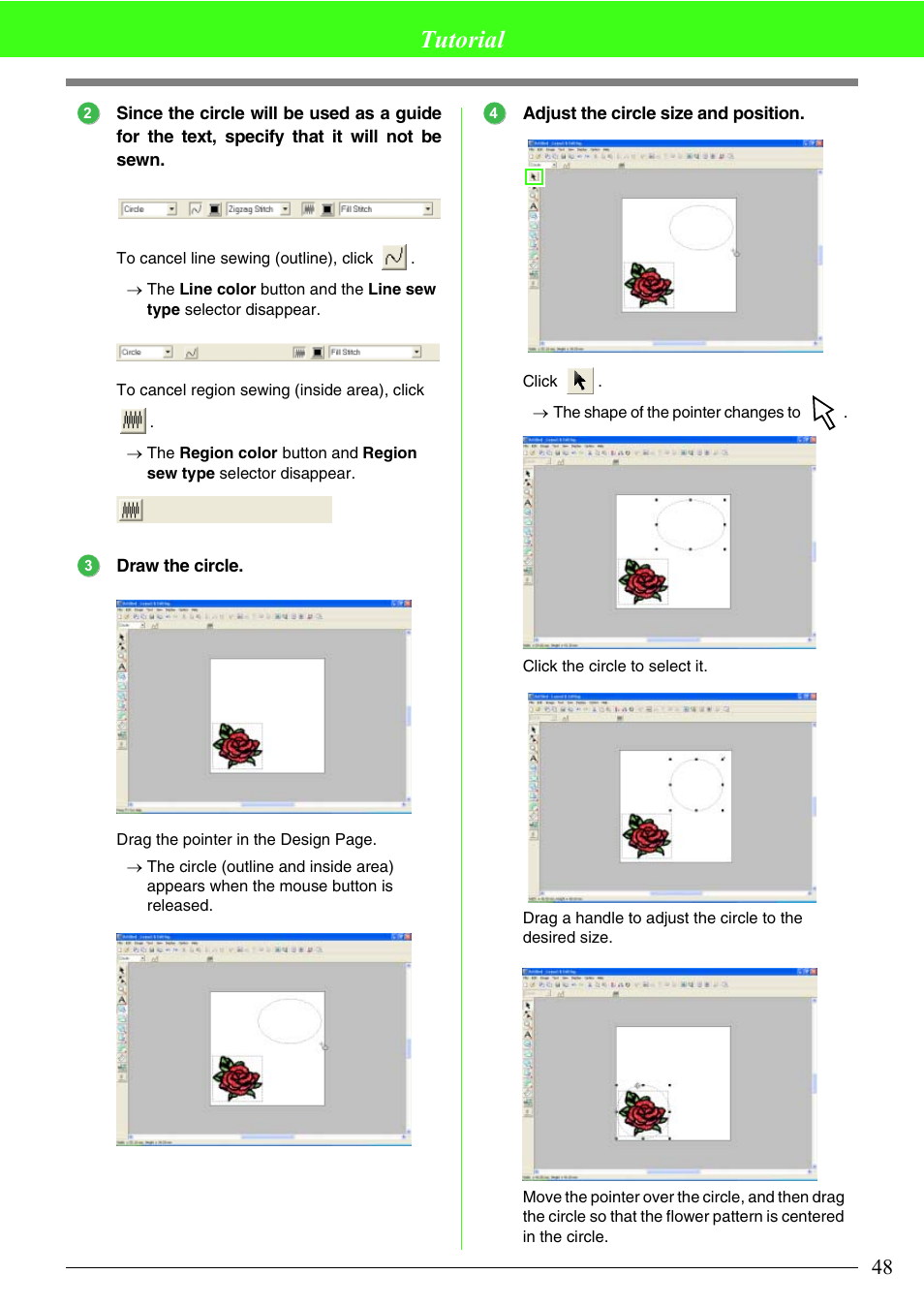 Tutorial | Brother PE-DESIGN V7 User Manual | Page 54 / 361