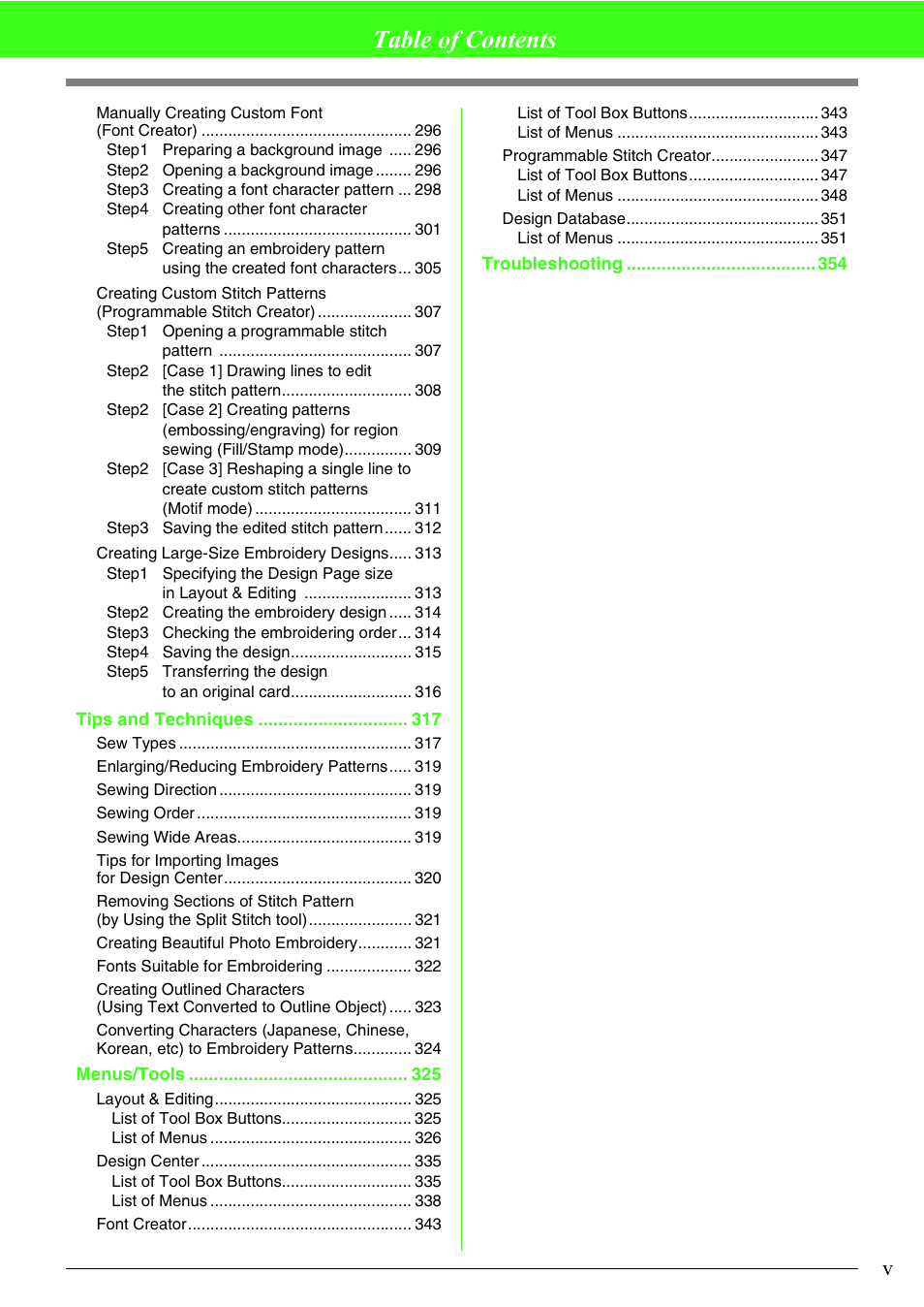 Brother PE-DESIGN V7 User Manual | Page 6 / 361