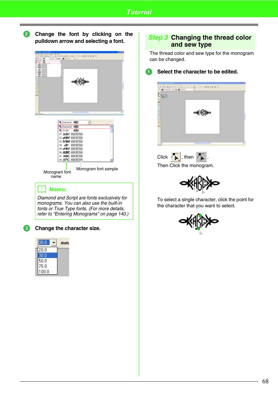 Tutorial, Step 3 changing the thread color and sew type | Brother PE-DESIGN V7 User Manual | Page 74 / 361