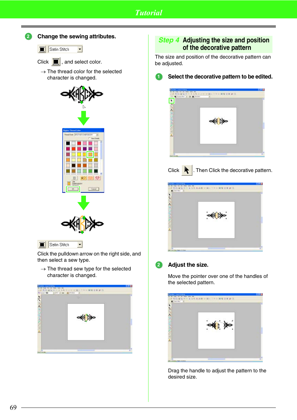 Tutorial | Brother PE-DESIGN V7 User Manual | Page 75 / 361