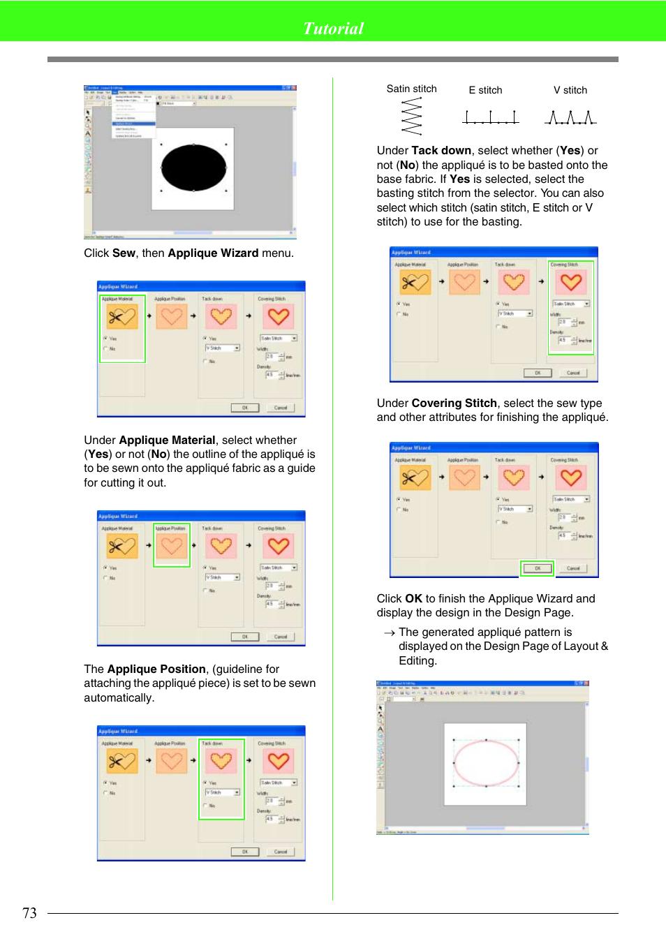 Tutorial | Brother PE-DESIGN V7 User Manual | Page 79 / 361