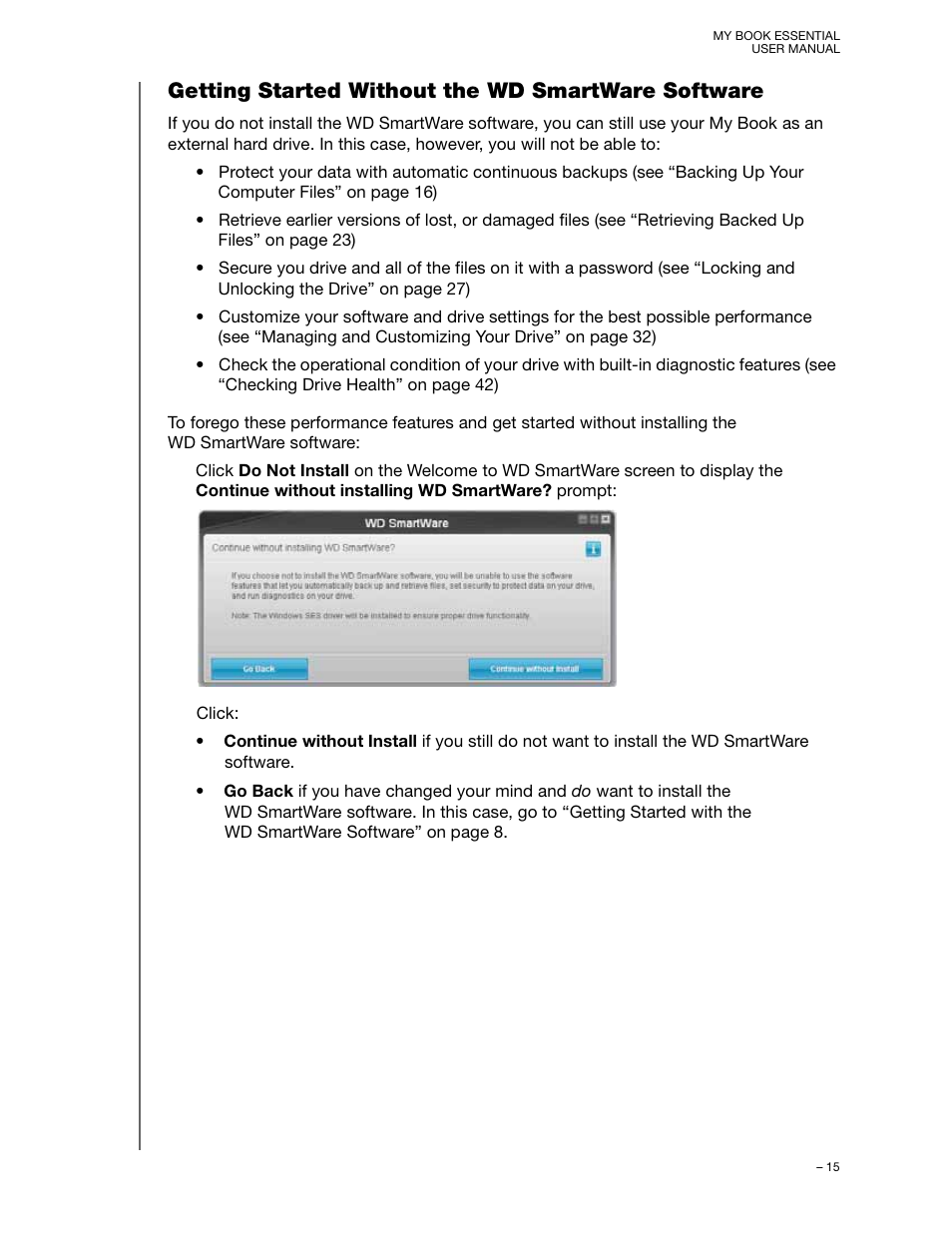Getting started without the wd smartware software | Western Digital My Book Essential User Manual User Manual | Page 20 / 78