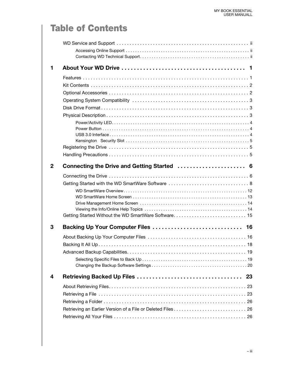 Western Digital My Book Essential User Manual User Manual | Page 3 / 78