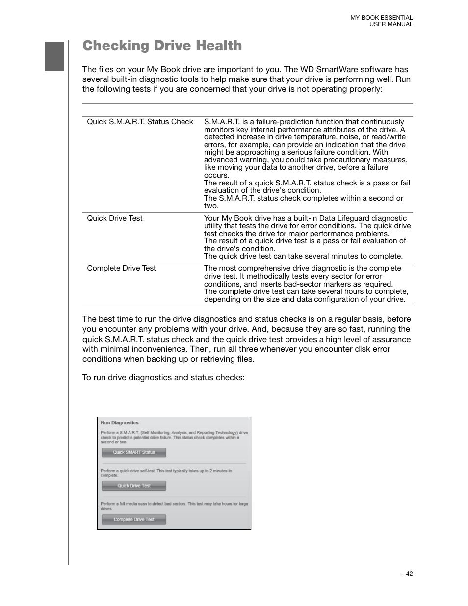 Checking drive health | Western Digital My Book Essential User Manual User Manual | Page 47 / 78