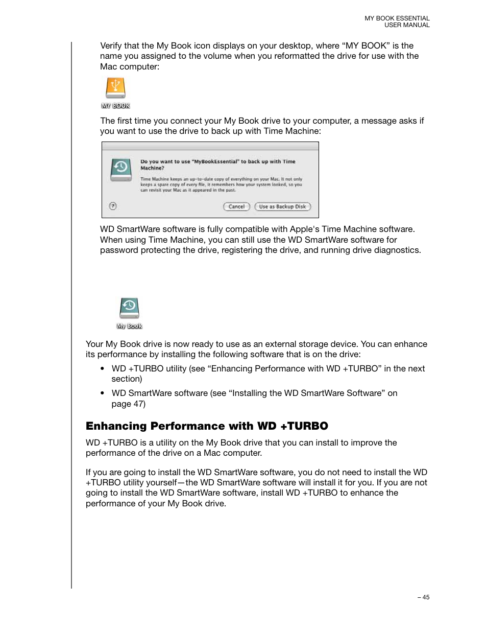 Enhancing performance with wd +turbo | Western Digital My Book Essential User Manual User Manual | Page 50 / 78