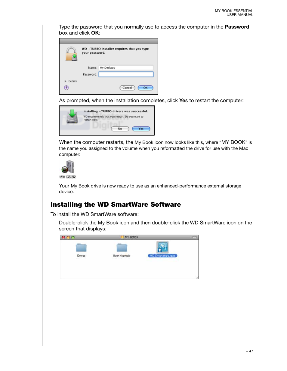 Installing the wd smartware software | Western Digital My Book Essential User Manual User Manual | Page 52 / 78