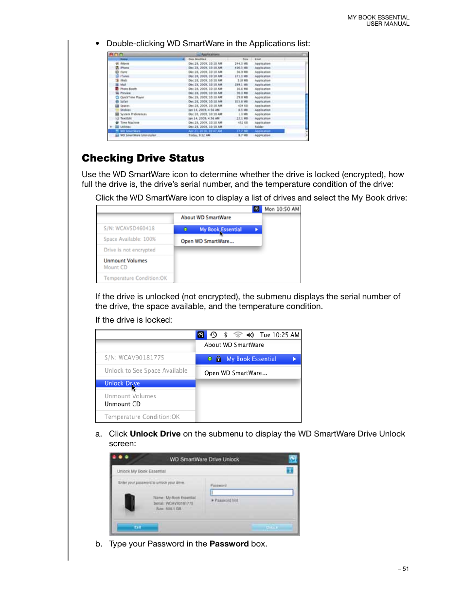 Checking drive status | Western Digital My Book Essential User Manual User Manual | Page 56 / 78