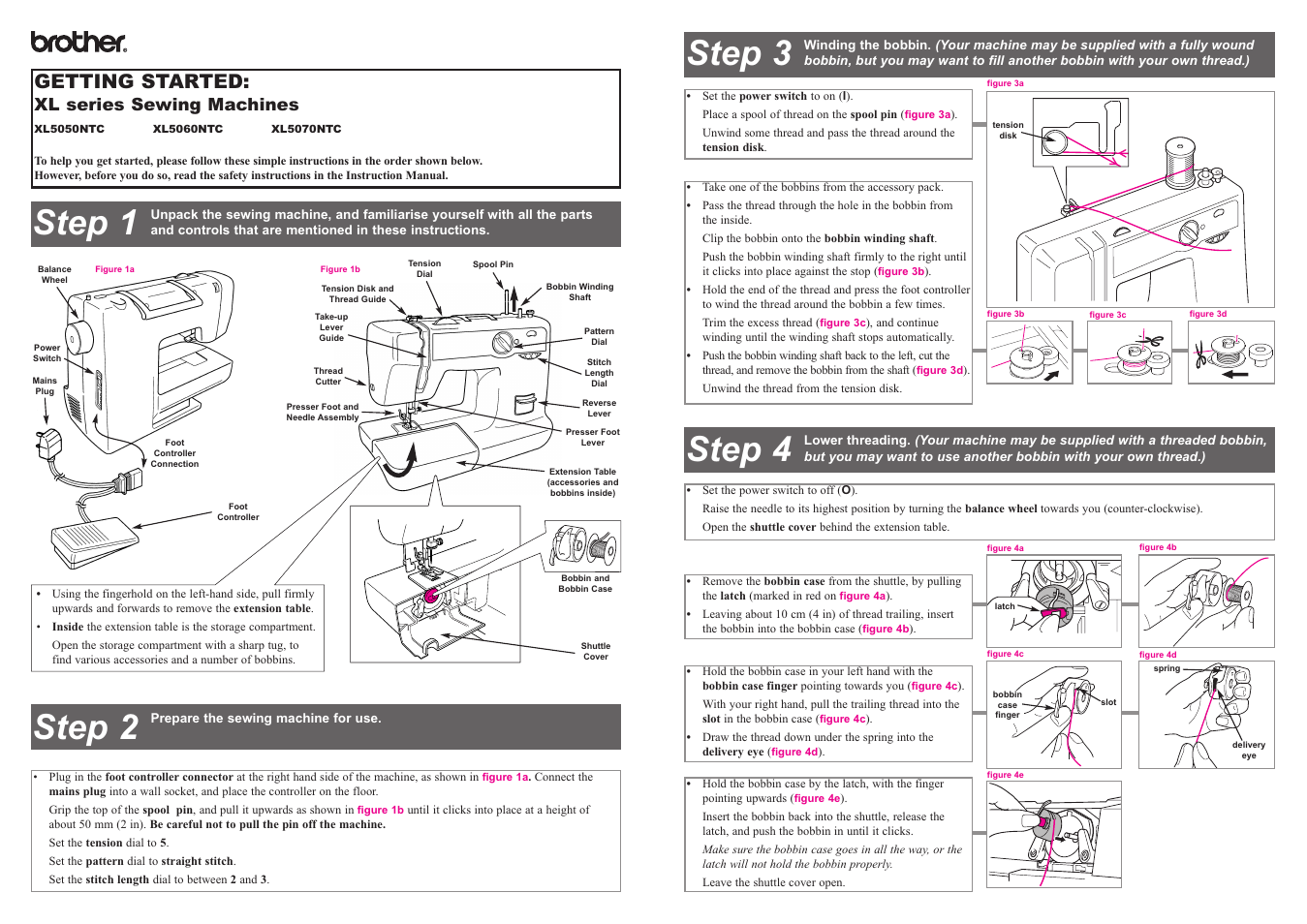 Brother XL5060NTC User Manual | 2 pages