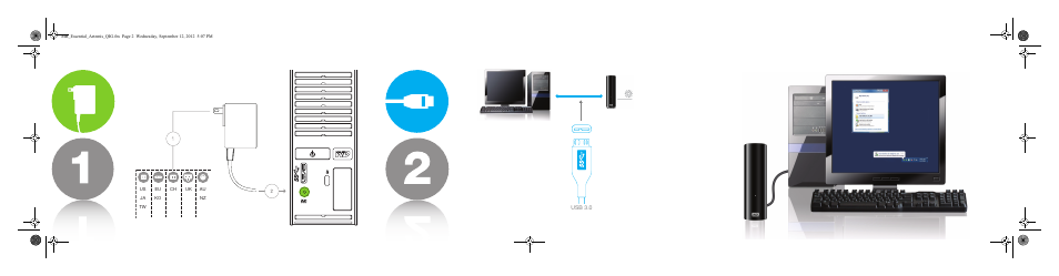 Western Digital My Book/My Book Essential (USB 3.0) Quick Install Guide User Manual | Page 2 / 5