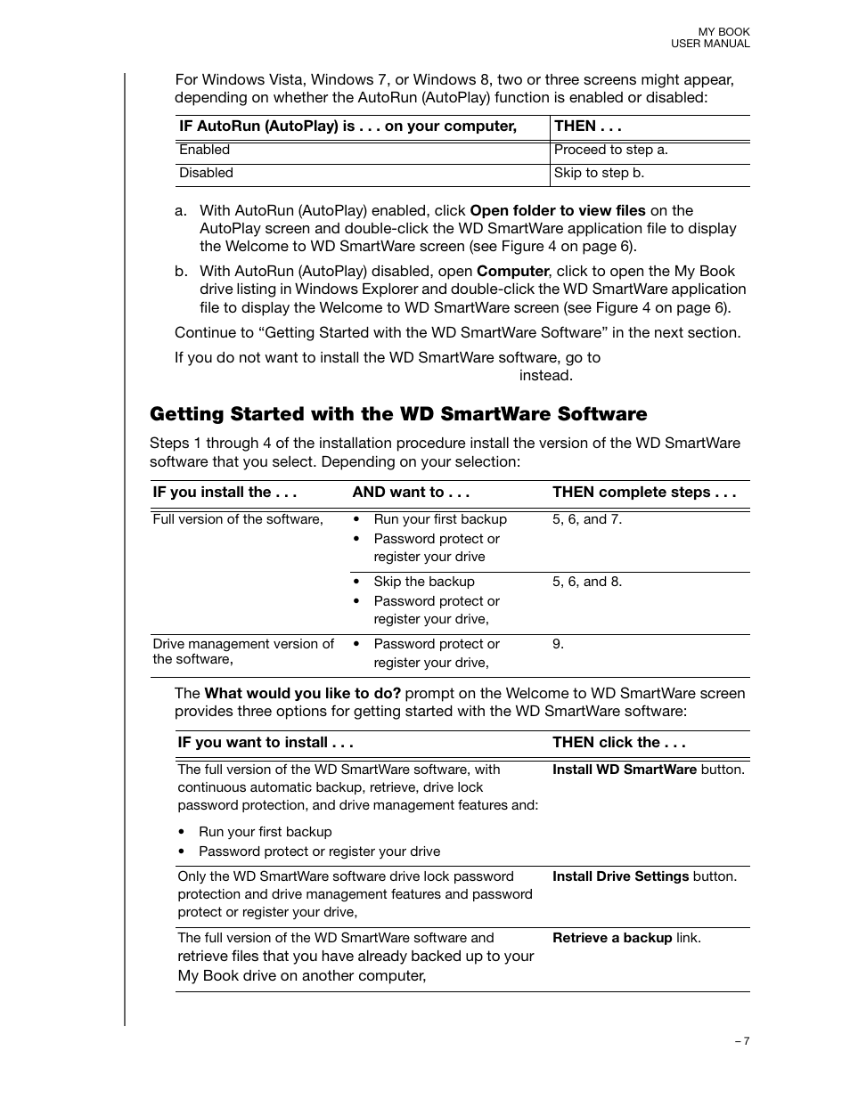 Getting started with the wd smartware software, Getting started with the wd smartware software” in | Western Digital My Book/My Book Essential (USB 3.0) User Manual User Manual | Page 12 / 93