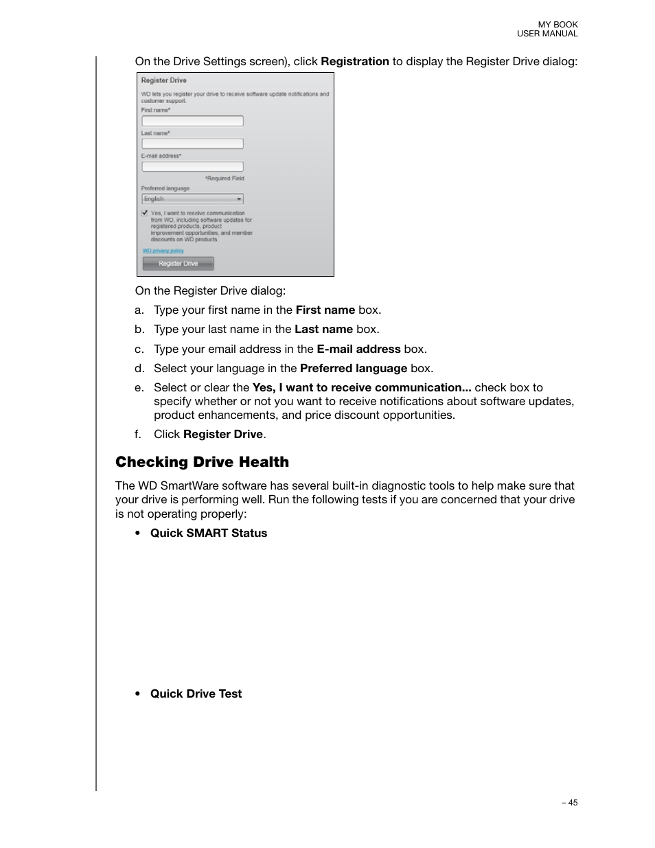 Checking drive health | Western Digital My Book/My Book Essential (USB 3.0) User Manual User Manual | Page 50 / 93