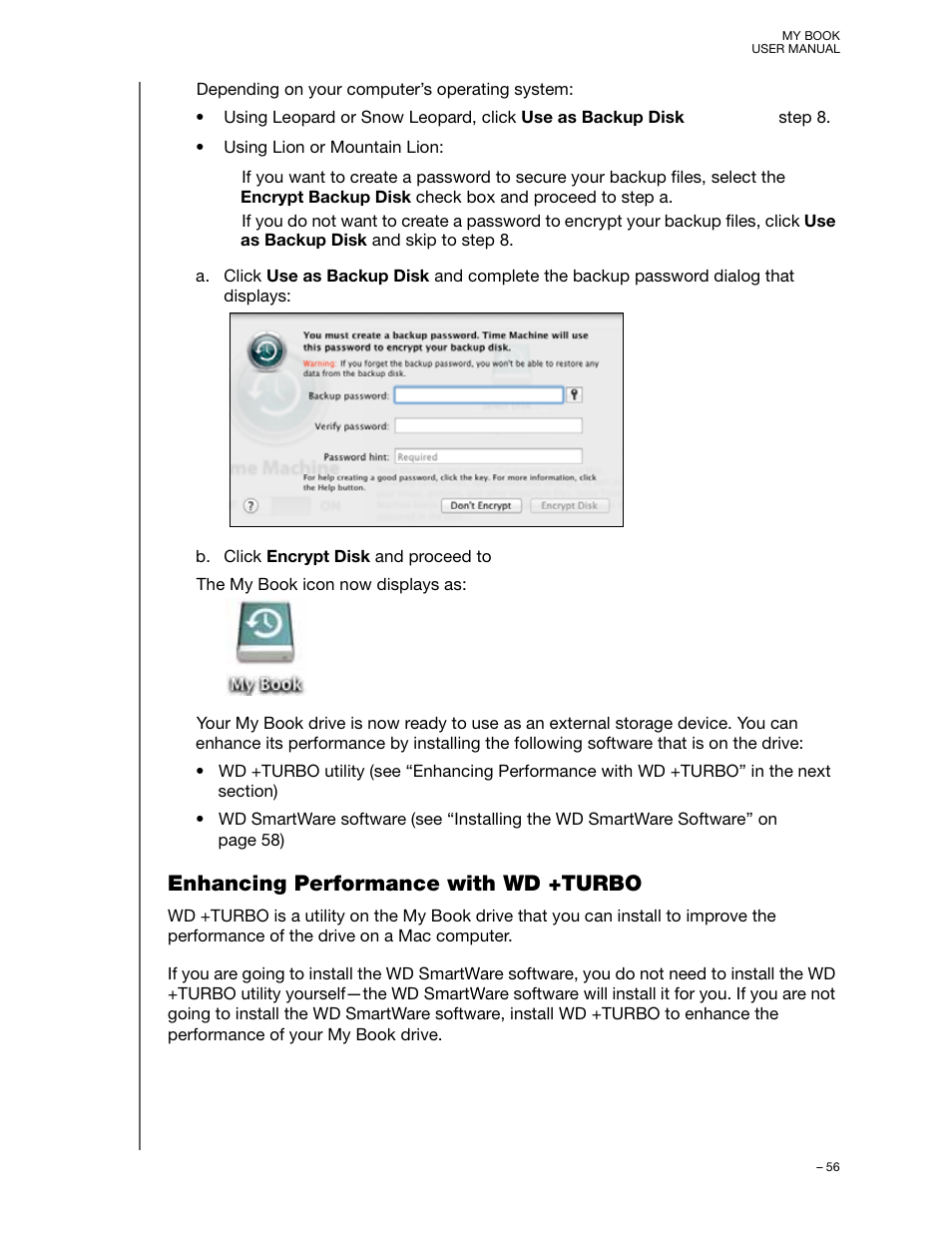 Enhancing performance with wd +turbo | Western Digital My Book/My Book Essential (USB 3.0) User Manual User Manual | Page 61 / 93