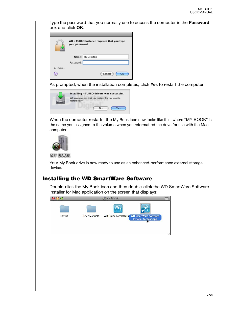 Installing the wd smartware software, Installing the wd smartware software” on | Western Digital My Book/My Book Essential (USB 3.0) User Manual User Manual | Page 63 / 93