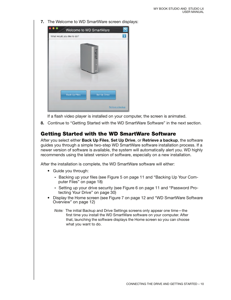 Getting started with the wd smartware software | Western Digital My Book Studio/Studio LX User Manual User Manual | Page 15 / 82