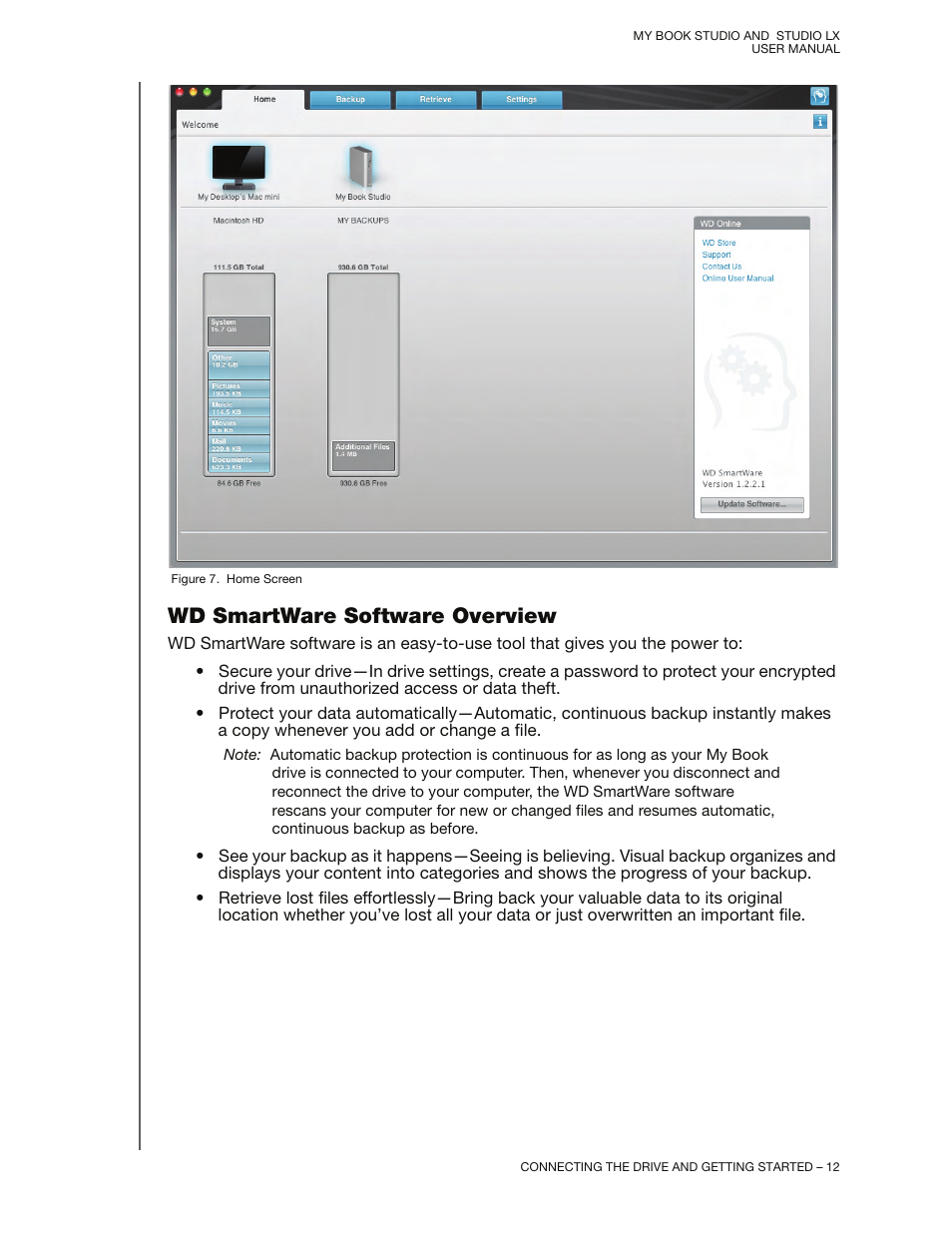 Wd smartware software overview | Western Digital My Book Studio/Studio LX User Manual User Manual | Page 17 / 82