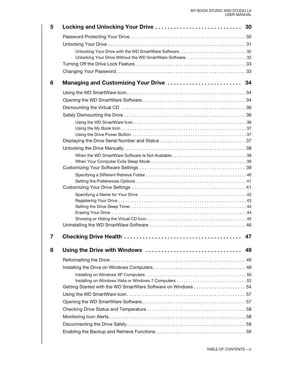 Western Digital My Book Studio/Studio LX User Manual User Manual | Page 4 / 82