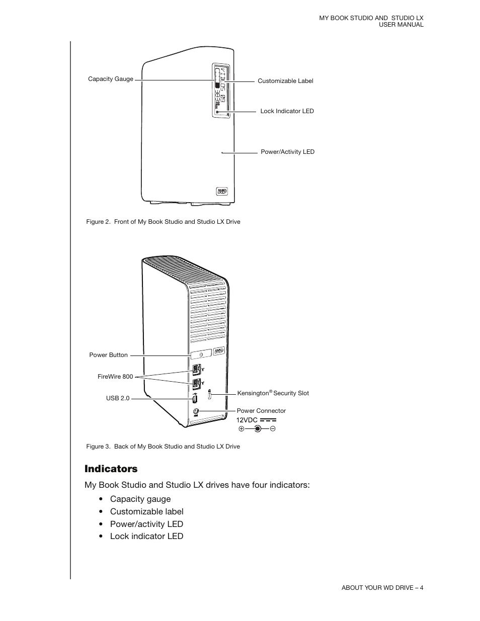 Indicators | Western Digital My Book Studio/Studio LX User Manual User Manual | Page 9 / 82