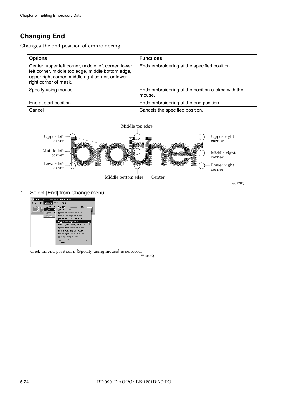 Changing end | Brother BE-1201B-AC-PC User Manual | Page 110 / 246