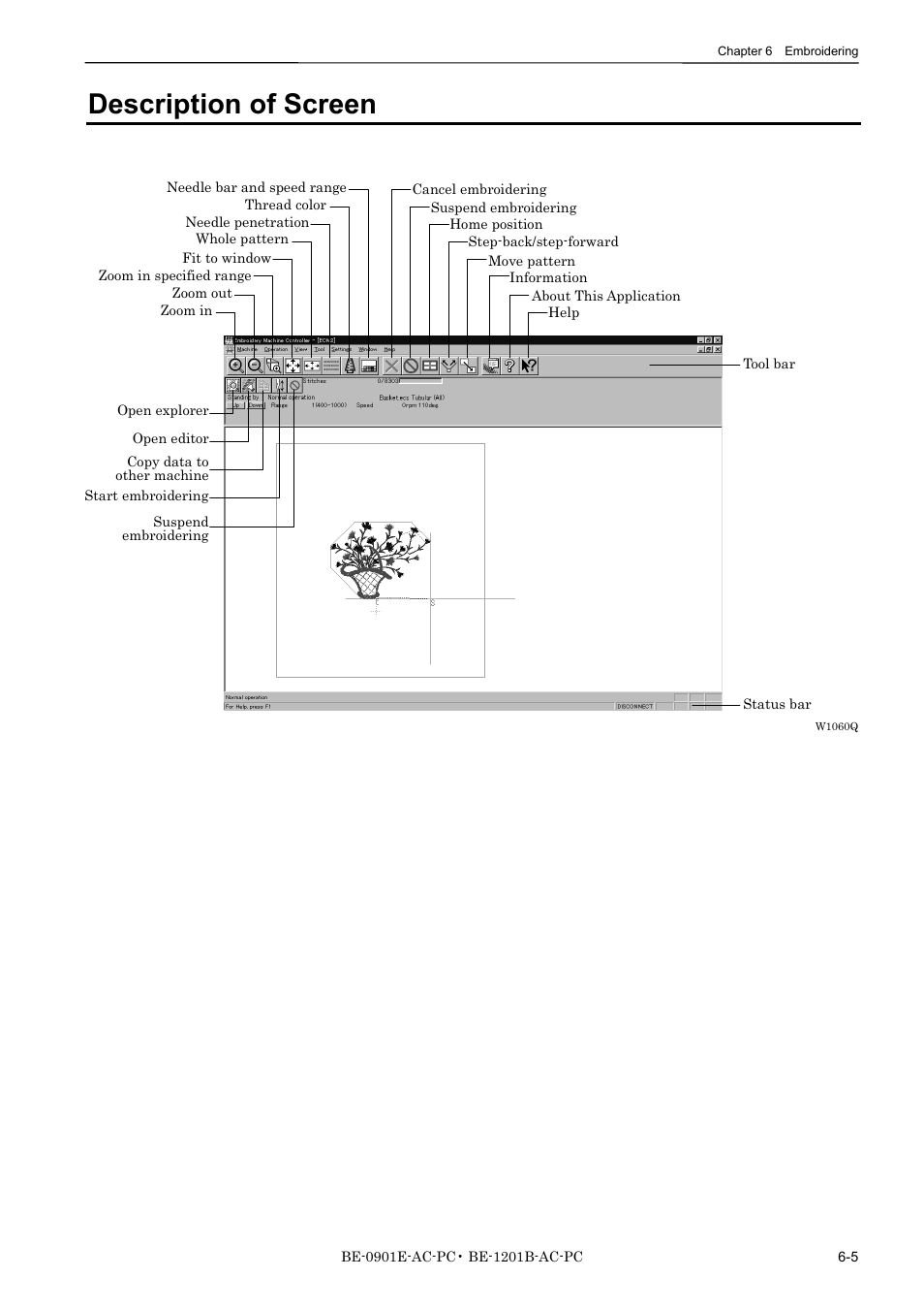 Description of screen | Brother BE-1201B-AC-PC User Manual | Page 125 / 246