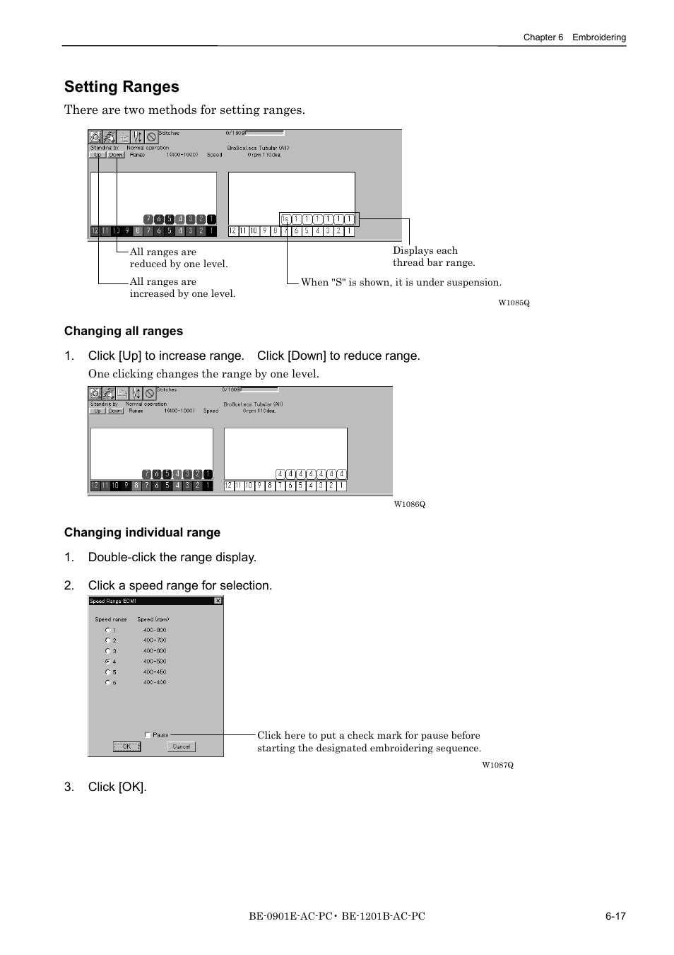 Setting ranges | Brother BE-1201B-AC-PC User Manual | Page 137 / 246