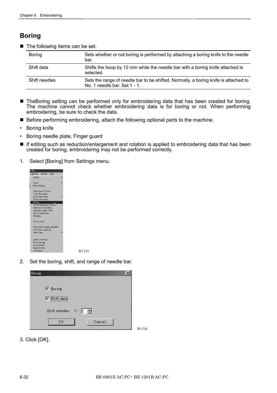 Boring | Brother BE-1201B-AC-PC User Manual | Page 152 / 246