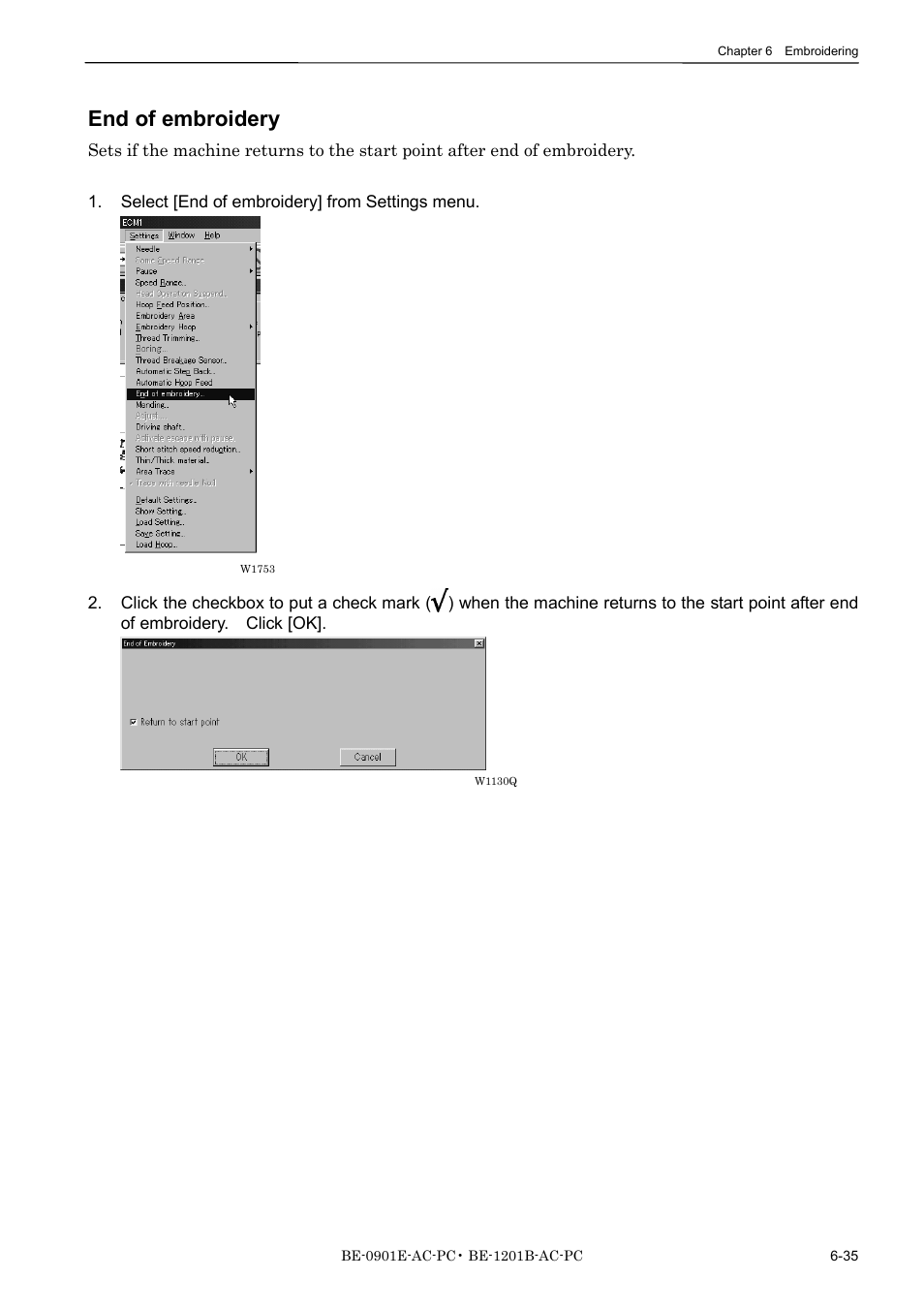 End of embroidery | Brother BE-1201B-AC-PC User Manual | Page 155 / 246