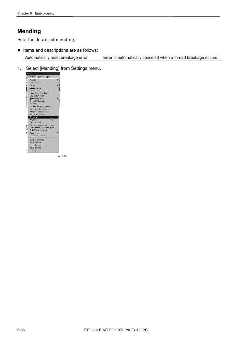 Mending | Brother BE-1201B-AC-PC User Manual | Page 156 / 246