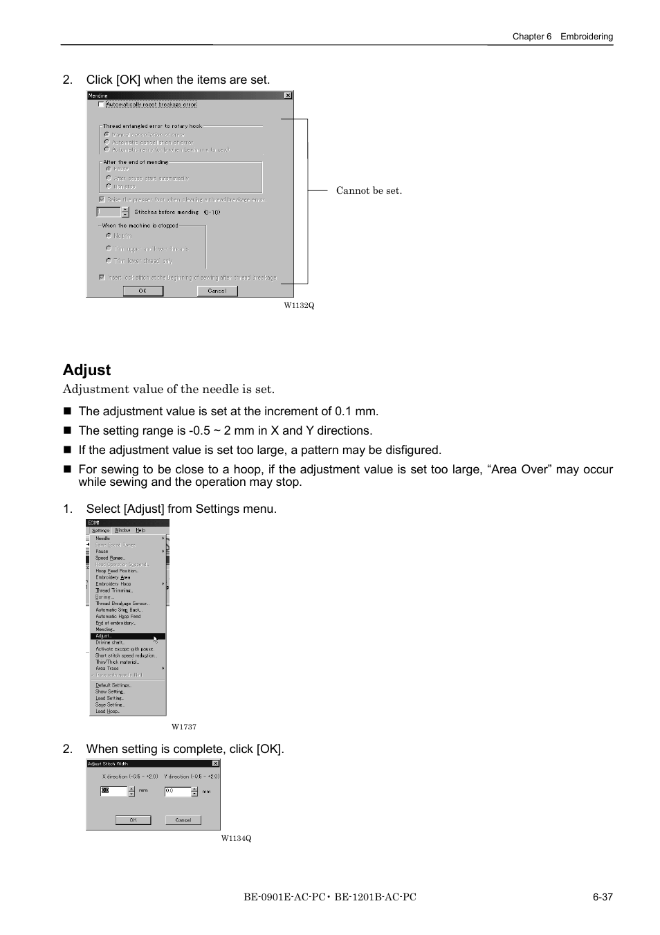 Adjust | Brother BE-1201B-AC-PC User Manual | Page 157 / 246