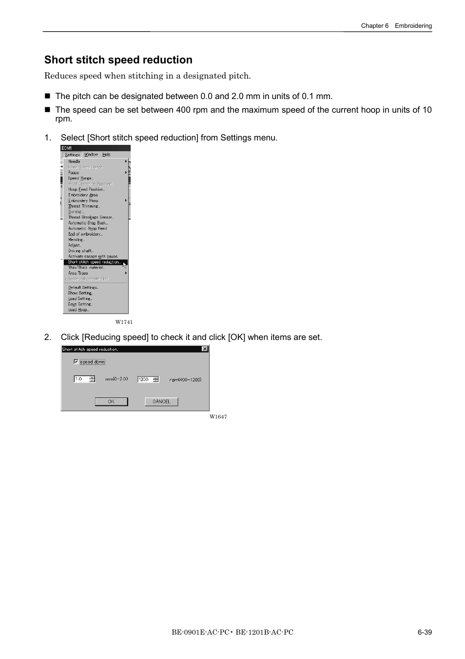 Short stitch speed reduction | Brother BE-1201B-AC-PC User Manual | Page 159 / 246