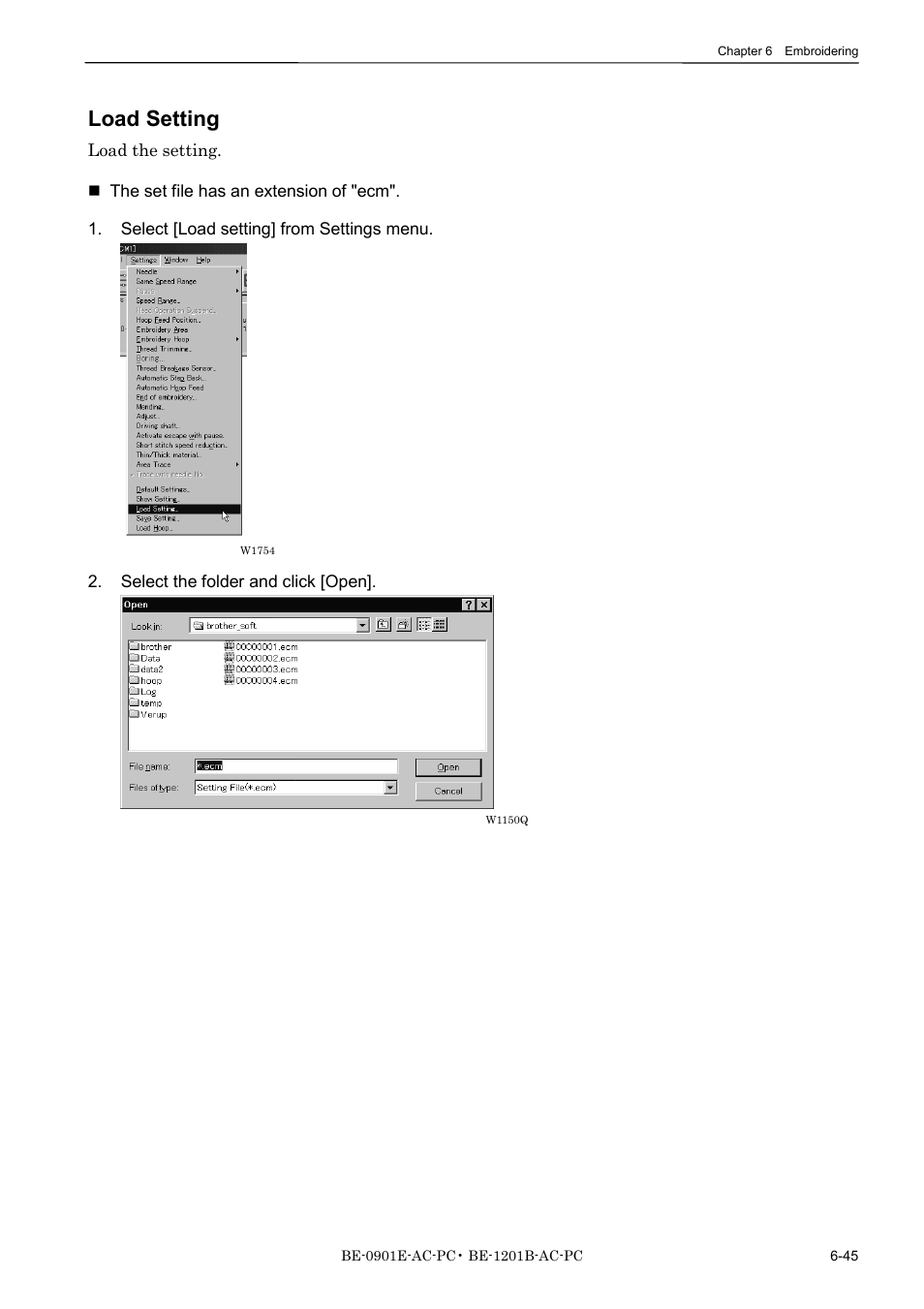 Load setting | Brother BE-1201B-AC-PC User Manual | Page 165 / 246