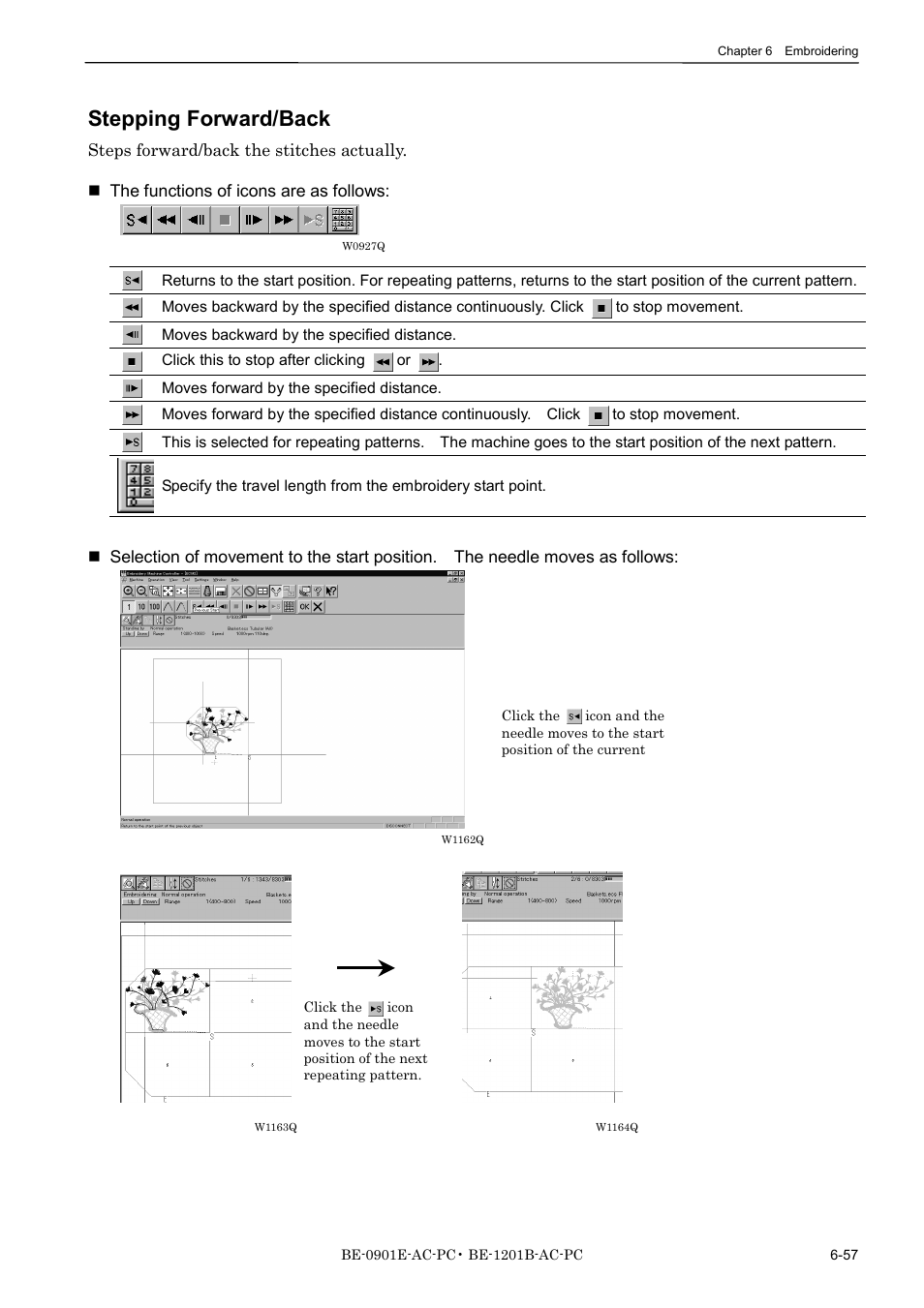 Stepping forward/back | Brother BE-1201B-AC-PC User Manual | Page 177 / 246