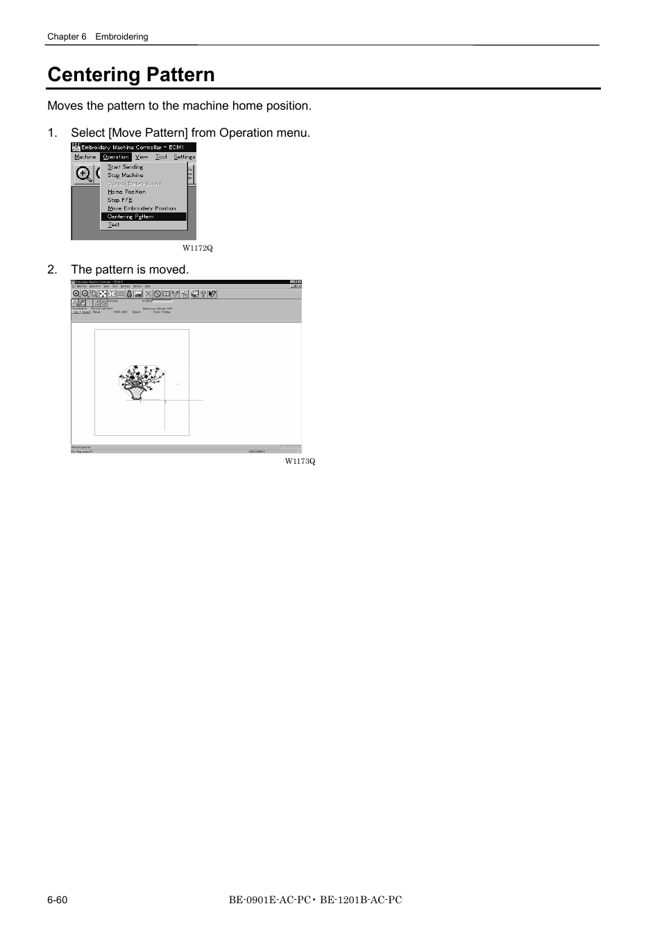 Centering pattern | Brother BE-1201B-AC-PC User Manual | Page 180 / 246