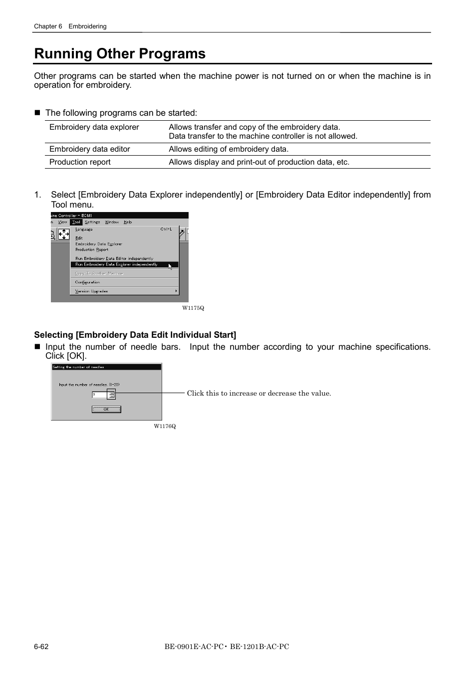 Running other programs | Brother BE-1201B-AC-PC User Manual | Page 182 / 246