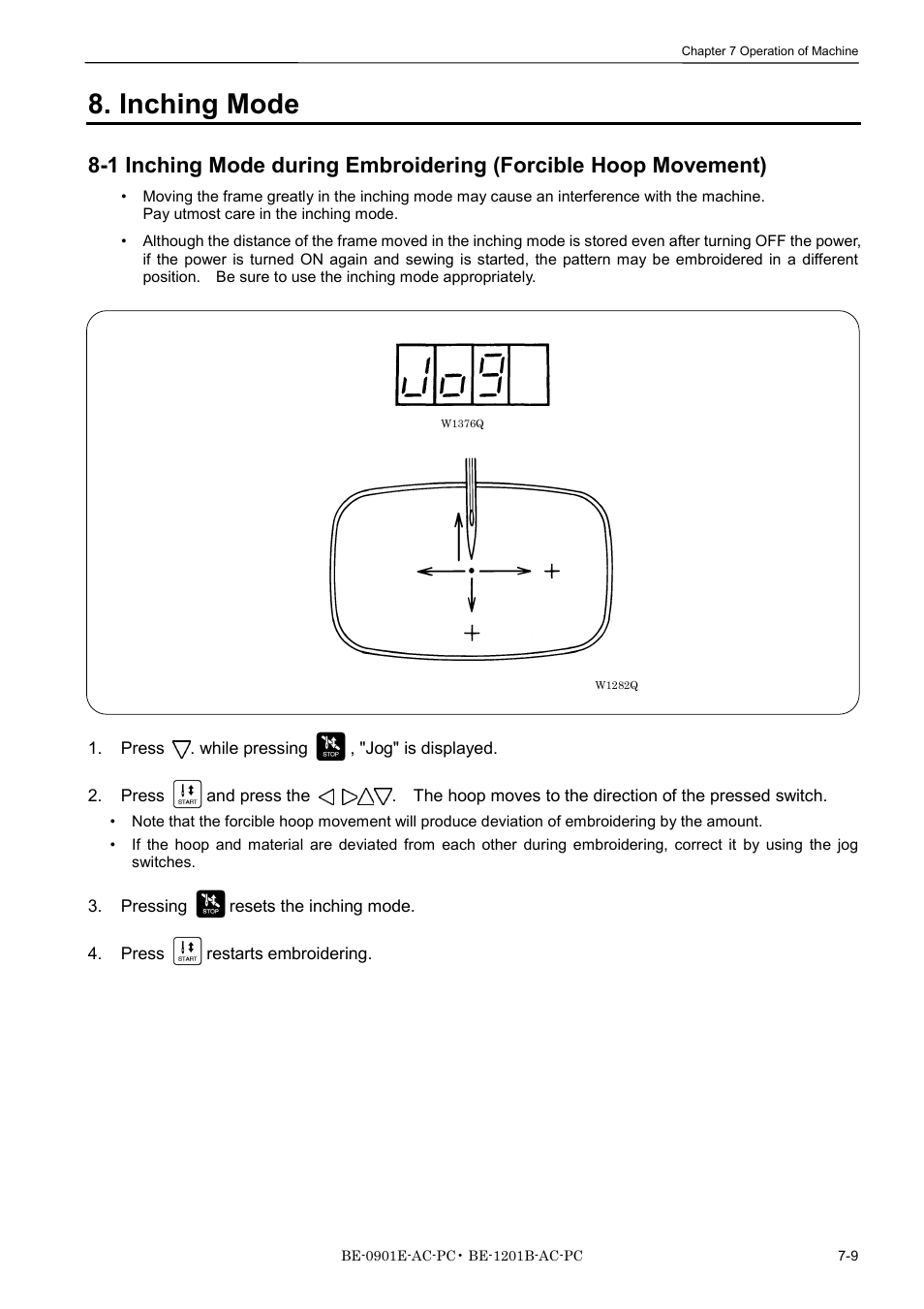 Inching mode | Brother BE-1201B-AC-PC User Manual | Page 191 / 246