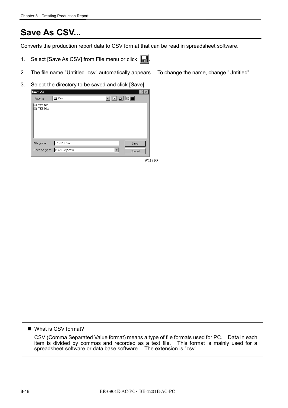 Save as csv | Brother BE-1201B-AC-PC User Manual | Page 210 / 246