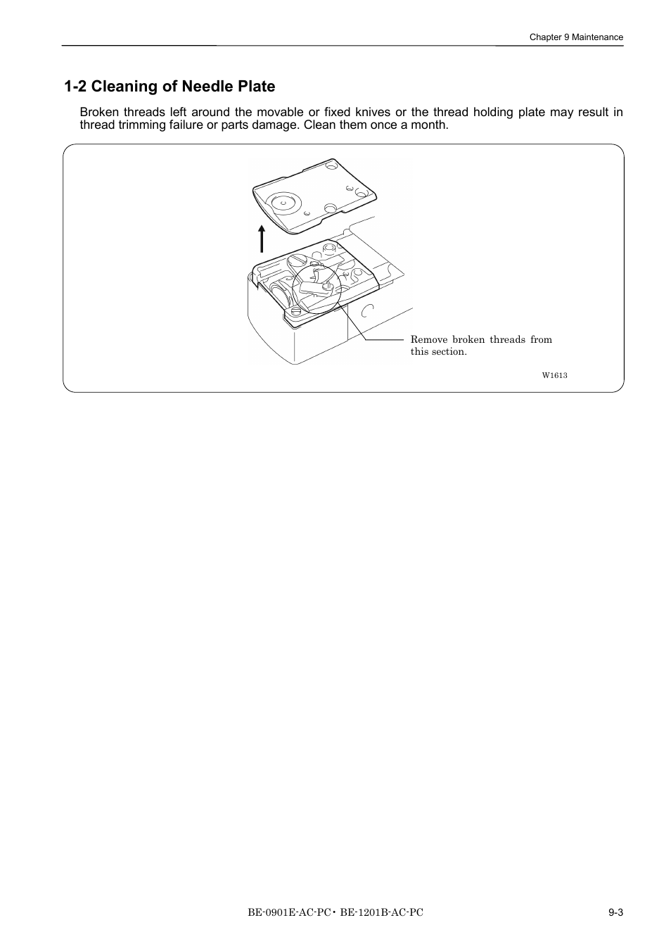 2 cleaning of needle plate | Brother BE-1201B-AC-PC User Manual | Page 215 / 246