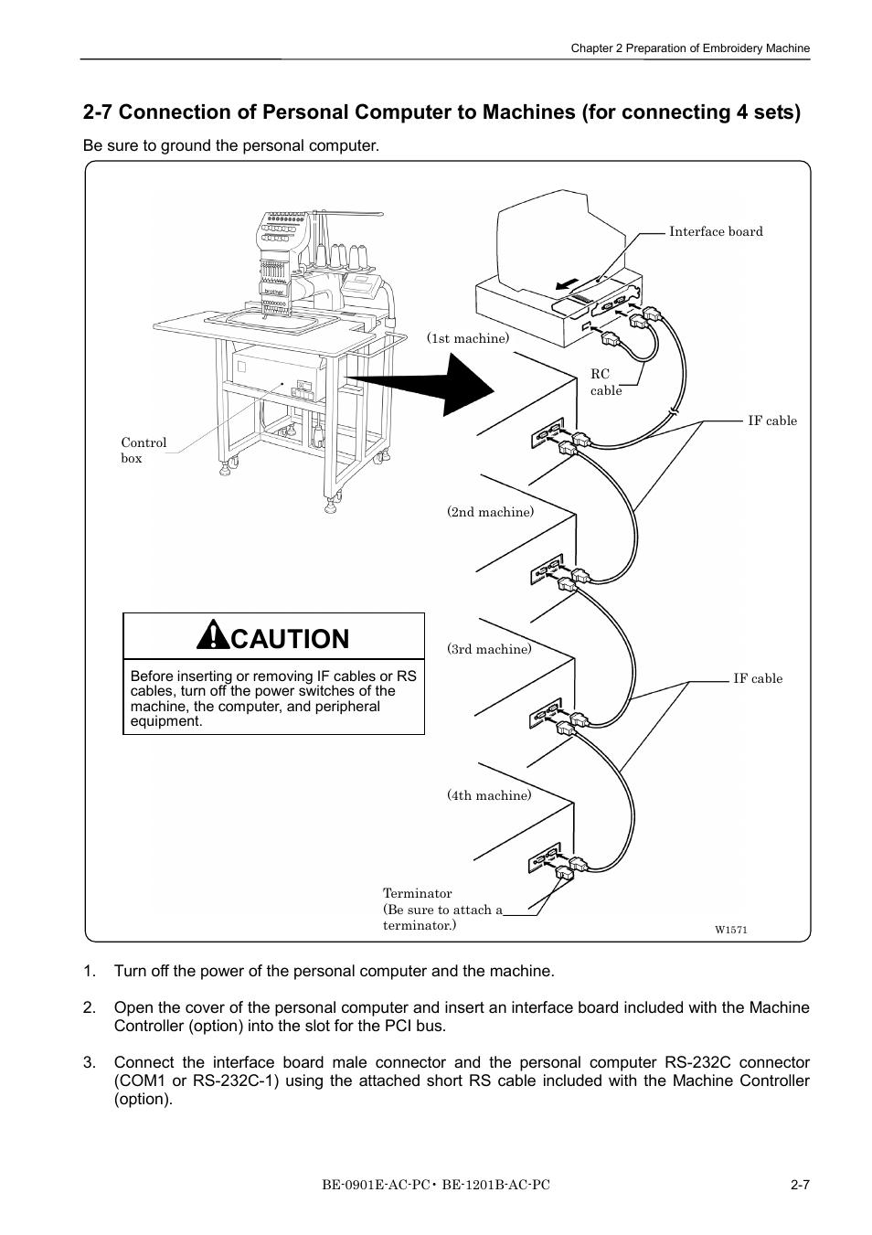 Caution | Brother BE-1201B-AC-PC User Manual | Page 35 / 246